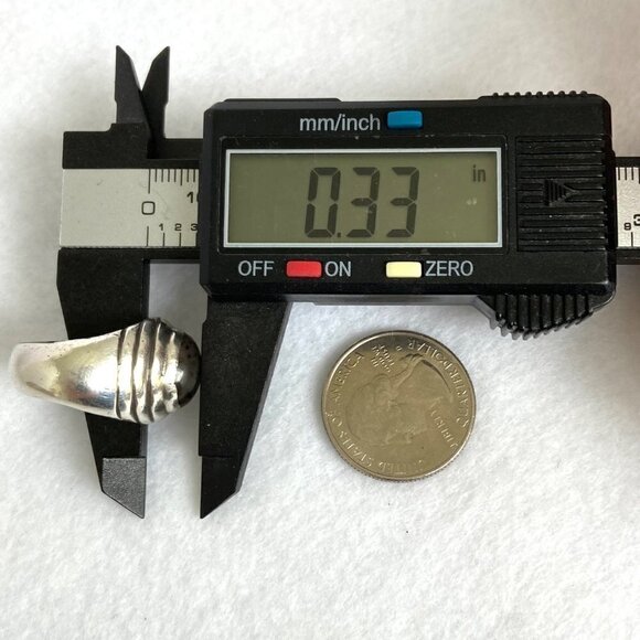 Solid Sterling Silver 925 Unisex Oval Dendritic Fern Agate Wide Band Ring Sz 8.5 - Picture 14 of 16